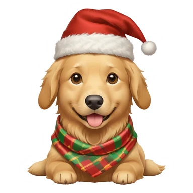 Dog in new yaer hat wrapped paper new yaer  sticker