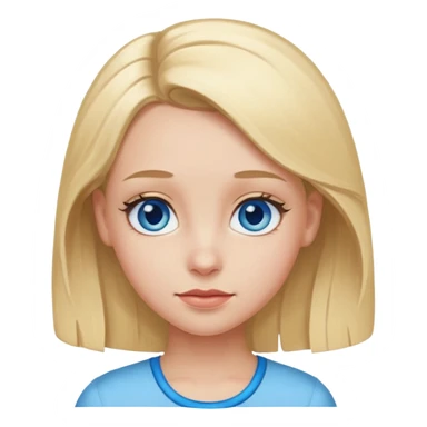 blonde girl, blue eyes with clips in hair and big forehead sticker