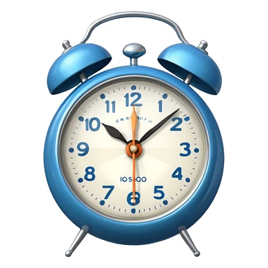 blue alarm clock with a bell on top sticker