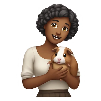 Woman holding a guineapig sticker
