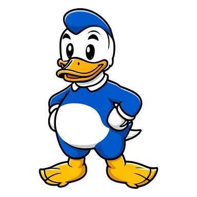 Donald Duck cartoon sticker style, different expression sticker