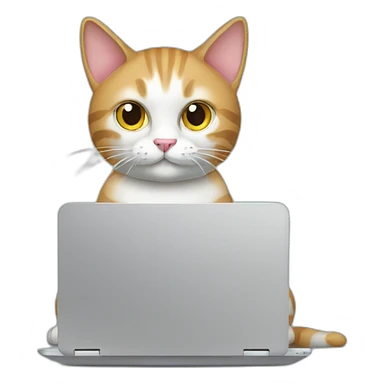 cat with laptop sticker