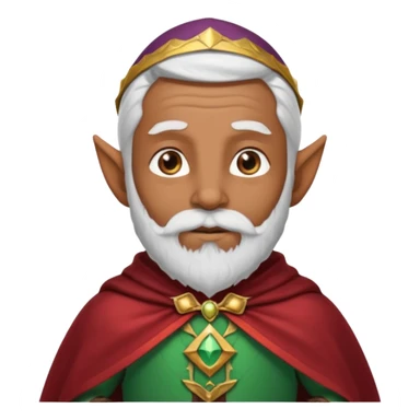 Wise elf with white beard, brown skin and cape sticker