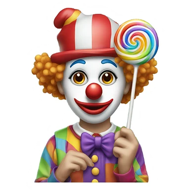 clown with a lollipop sticker