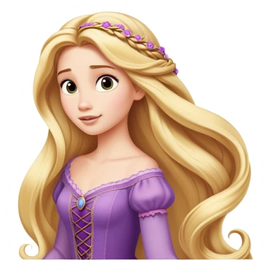 Disney Princess Rapunzel with extremely long flowing blonde hair sticker
