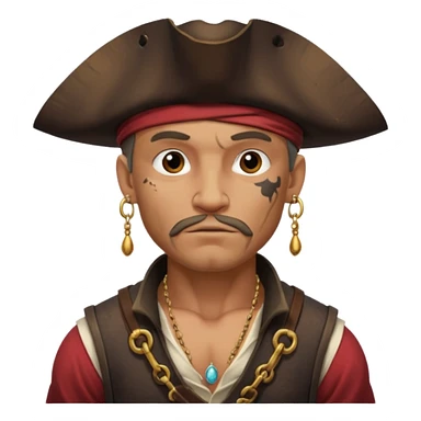 Belted pirate man with earring
 sticker