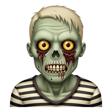 big zombie in stripe sticker