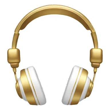 white and gold headphones sticker