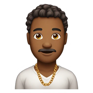 a man with Brown skin, chubby face and gradient cut hair with a chain around his neck sticker