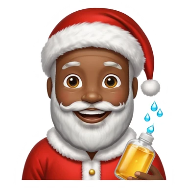 black Santa with baby oil sticker