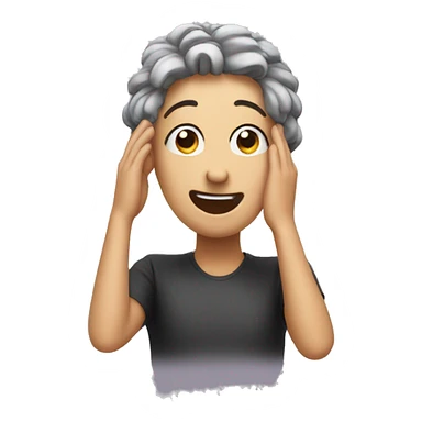 hands on head Excited sticker