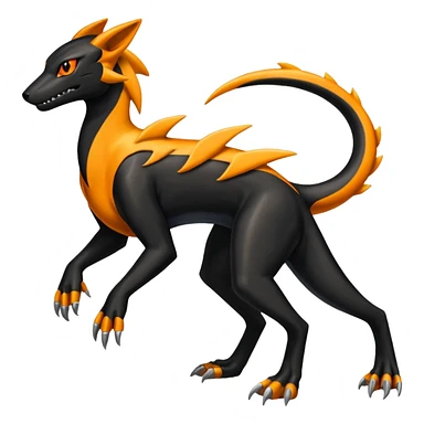 Shiny 4-legged Salandit-Electrike-Amaura-Houndoom-Zeraora-fusion, full body sticker
