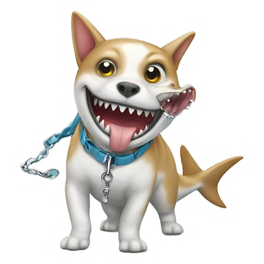 pet shark on a leash sticker