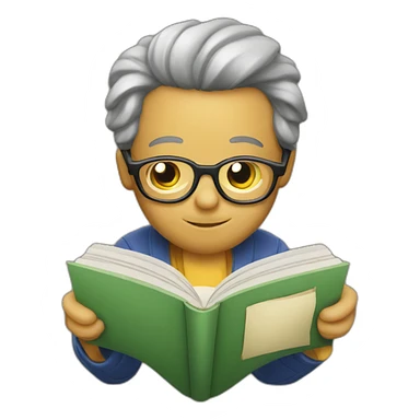 Dock wearing glasses and Reading a book sticker