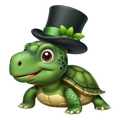 turtle with a tophat sticker