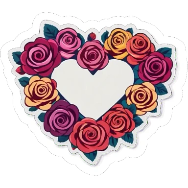 Heart of roses sticker