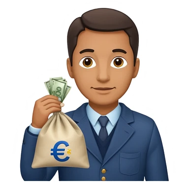 UNCLE WITH a bag of Euro MONEY sticker