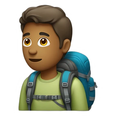 hiker with backpack looking right sticker