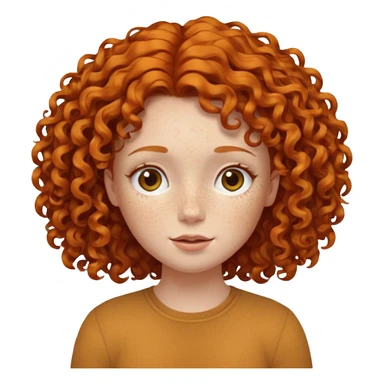 A ginger girl with curly hair in this style 👩🏼‍🦱 just the head no body sticker