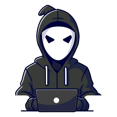 hacker in a black hoodie sticker