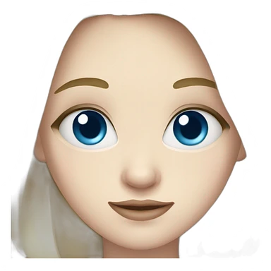 A girl with Pale skin, dark hair, high forehead, blue eyes sticker