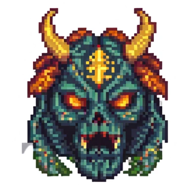 Mahoraga from Jujutsu Kaisen, pixel art style, retro video game look sticker