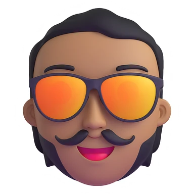 cool face with sunglasses and a smirk sticker