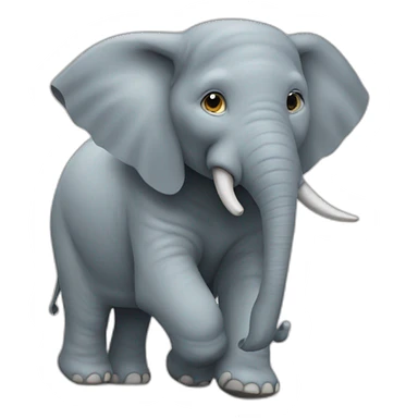 Un chat qui joue avec un éléphant sticker