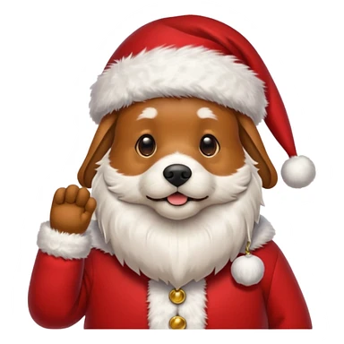 Dog Santa head sticker