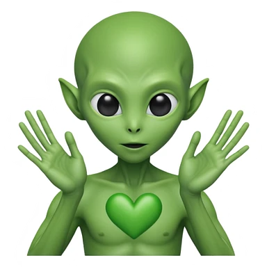 Alien from the movie Alien making heart sign with hands sticker