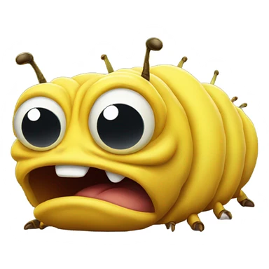 Angry yellow caterpillar sticker