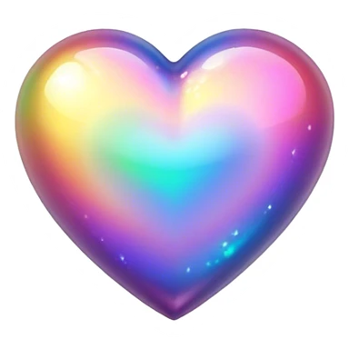 Iridescent heart  sticker