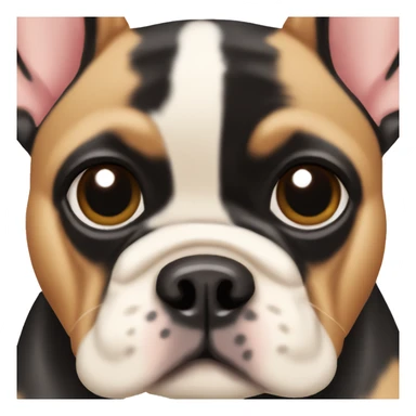 Black and tan French bulldog face sticker
