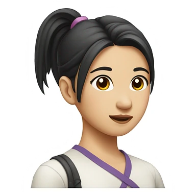 Asian girl with a ponytail sticker