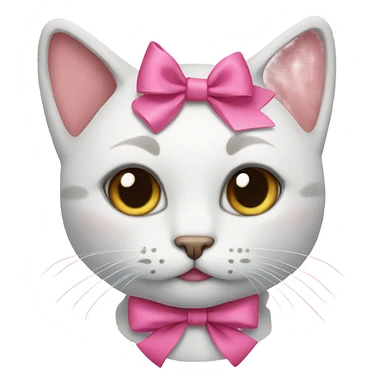 Cat wearing a pink bow  sticker
