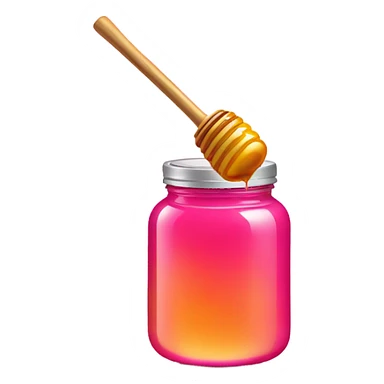 Hot pink jar of honey with wand  sticker