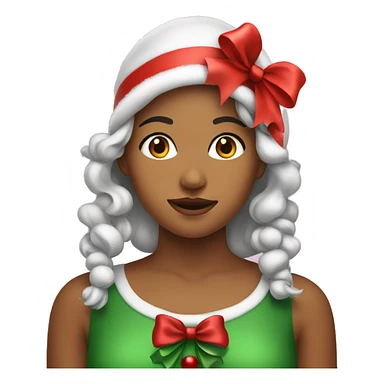Christmas girl with bow sticker