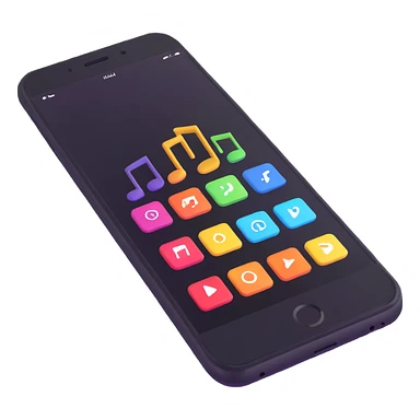 smartphone playing music app sticker