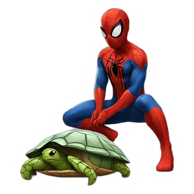 Spider man sur une tortue sticker