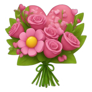 heart bouquet sticker