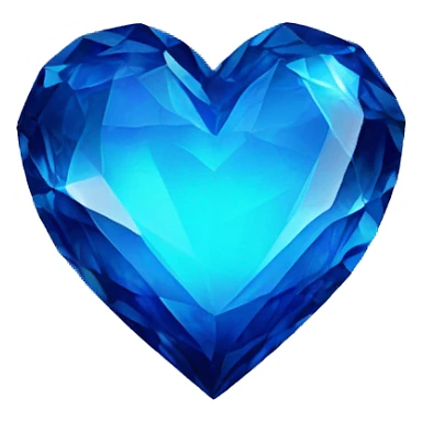 deep-blue crystal heart sticker