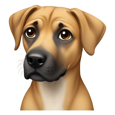 Young black mouth cur dog  sticker
