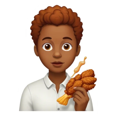 African American eating chicken sticker