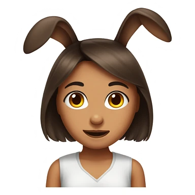 brune girl bunny ear sticker