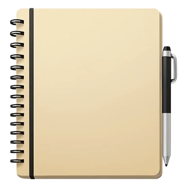 Realistic notebook open with neutral color sticker