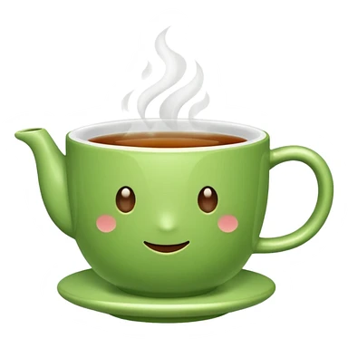 emoji green cup with tea sticker