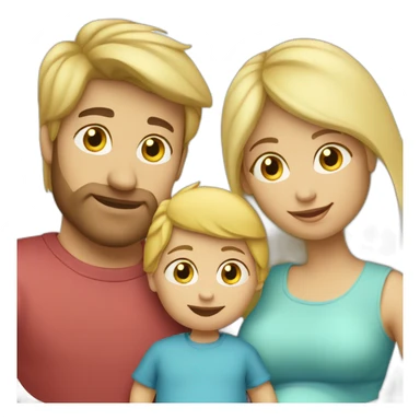 Family;blonde-haired-pregnant-mother, Turkish-man, blond-haired-baby-boy sticker
