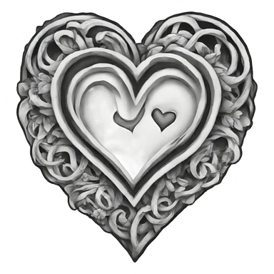 heart in tattoo style graphics sticker