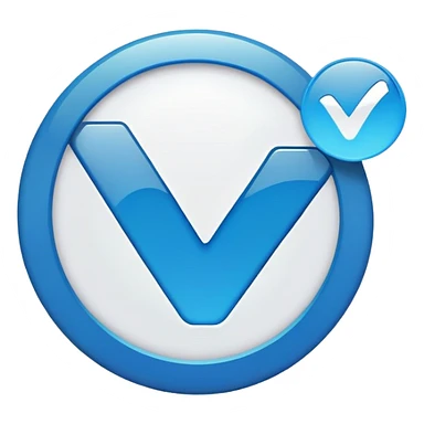 verified checkmark in a blue circle sticker