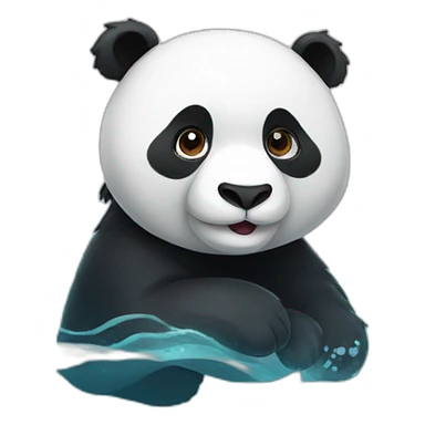 Panda swimming sticker